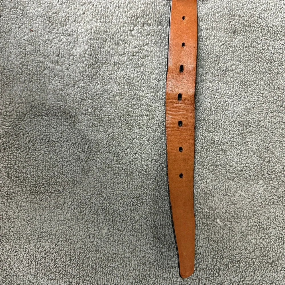 Samantha Black Genuine Leather Belt Size 40 Brass Buckle Made in Canada 02027A